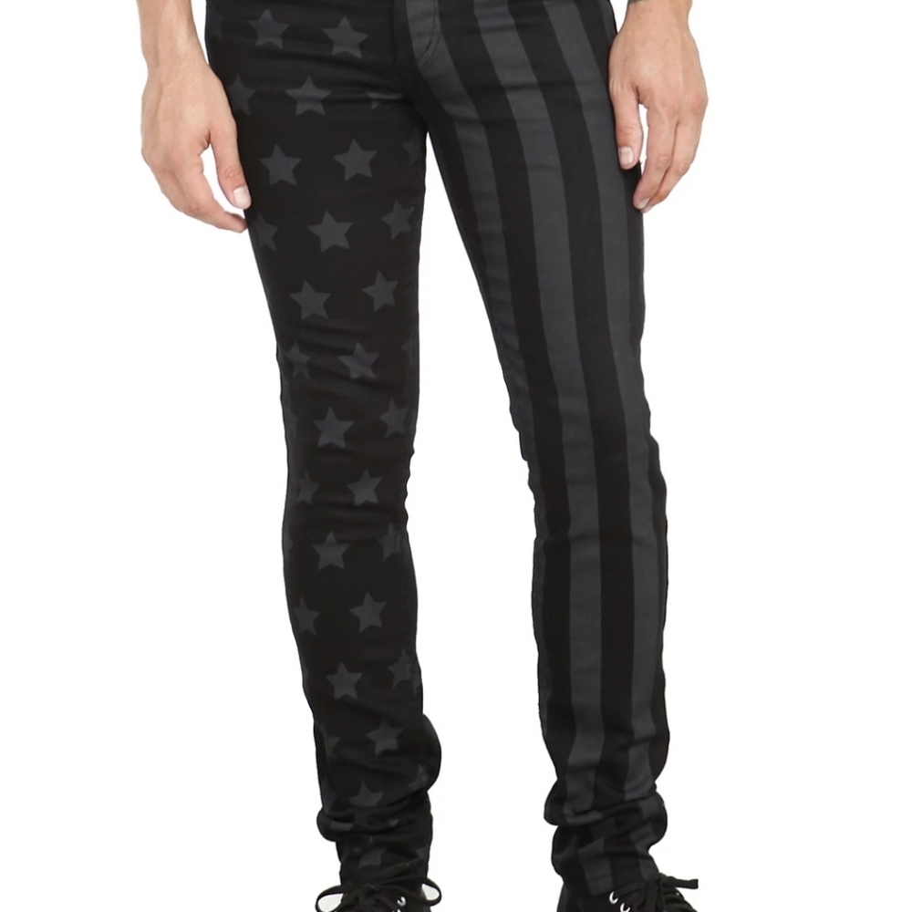 Hot Topic Rude Stars & Stripes Skinny Jeans 40x30
